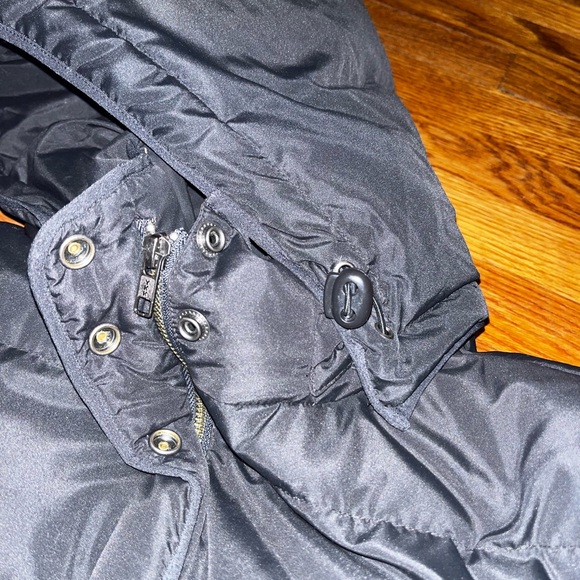 J Crew waterfowl feathers down jacket black puffer coat hooded size small - Picture 11 of 12
